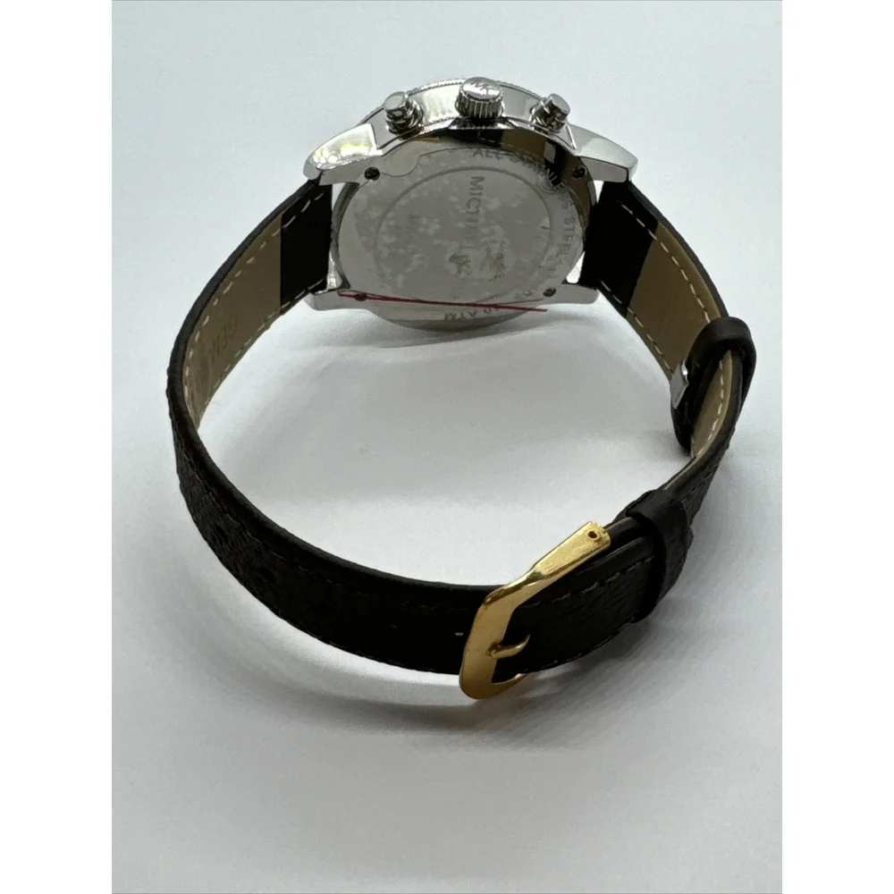 Michael Kors MK5020 Women's Black Leather Analog Dial Wrist Quartz Watch AEA040